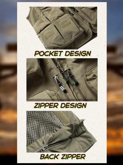 Cross Printed Jesus God Christian Detachable Outdoor Fishing & Hiking Vest