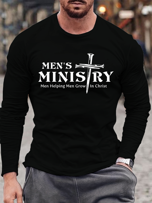 Men's Ministry ,Men Helping Men ,Church ministry Jesus God  Christian Cotton Long Sleeve T-Shirt