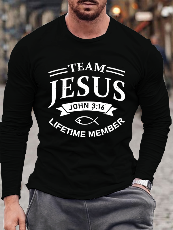 Jesus Team Jesus God  Christian Cotton Long Sleeve T-Shirt