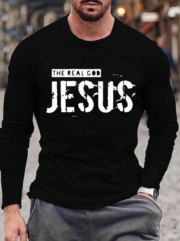 The Real God Jesus Jesus God Christian Cotton Long Sleeve T-Shirt
