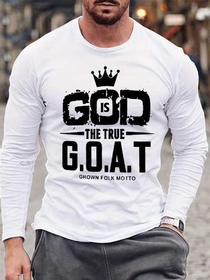 God The True G.O.A.T Jesus God Christian Cotton Long Sleeve T-Shirt