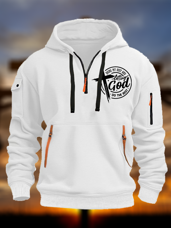 Doing My Best And Letting God Do The Rest Jesus God Christian Zipper Hoodies