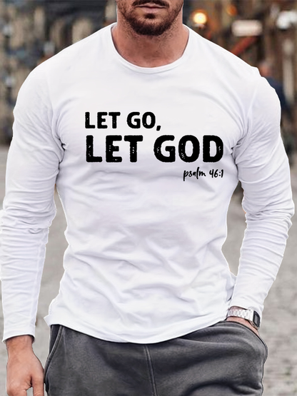 Let God, Let Go Jesus God  Christian Cotton Long Sleeve T-Shirt