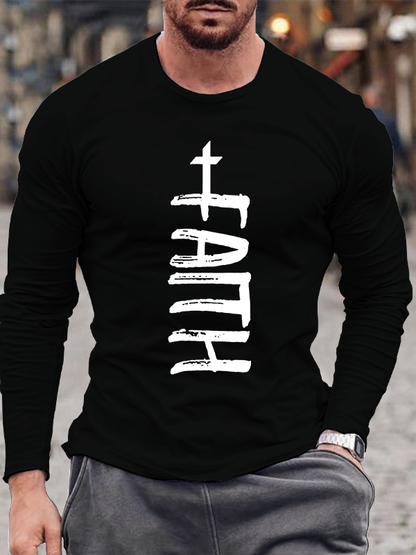 Faith Cross Jesus God  Christian Cotton Long Sleeve T-Shirt