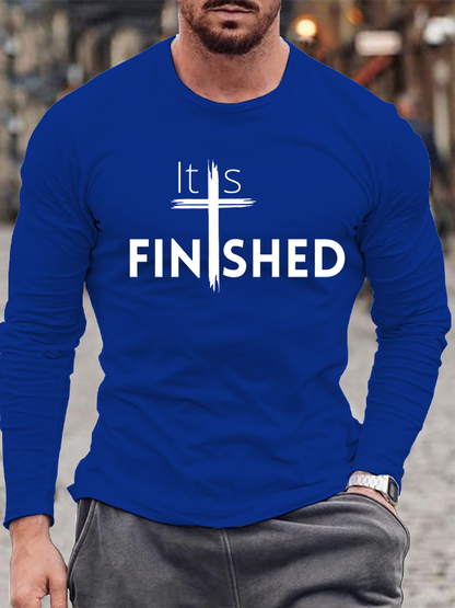 It's Finished Jesus God  Christian Cotton Long Sleeve T-Shirt