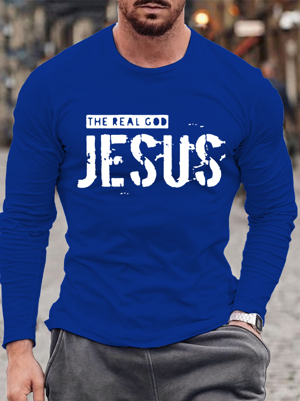The Real God Jesus Jesus God Christian Cotton Long Sleeve T-Shirt