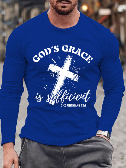 God's Grace Is Sufficient Jesus God Christian Cotton Long Sleeve T-Shirt