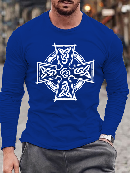 Celtic Cross Jesus God Christian Cotton Long Sleeve T-Shirt