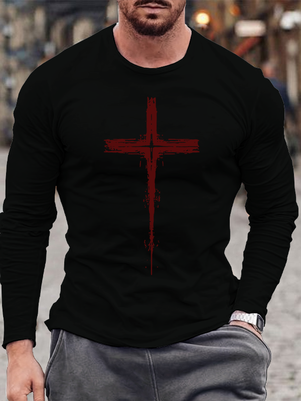 Light of Cross Jesus God Christian Cotton Long Sleeve T-Shirt