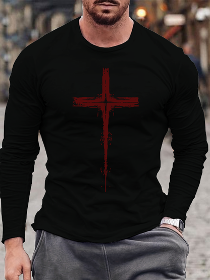 Light of Cross Jesus God Christian Cotton Long Sleeve T-Shirt