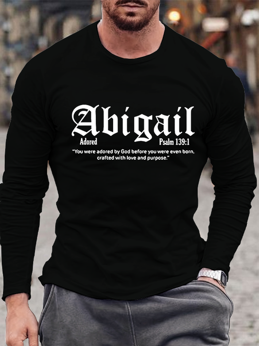 Faith With Love Abigail Psalm 139:1 Jesus God Christian Cotton Long Sleeve T-Shirt