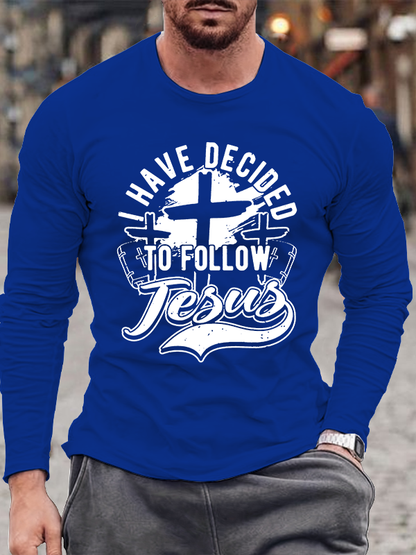 I Have Decided To Follow Jesus Jesus God  Christian Cotton Long Sleeve T-Shirt