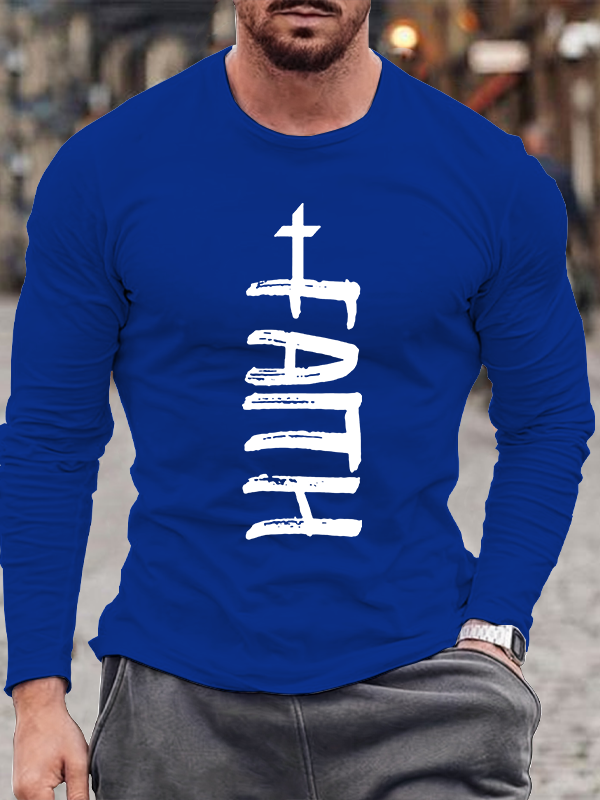 Faith Cross Jesus God  Christian Cotton Long Sleeve T-Shirt