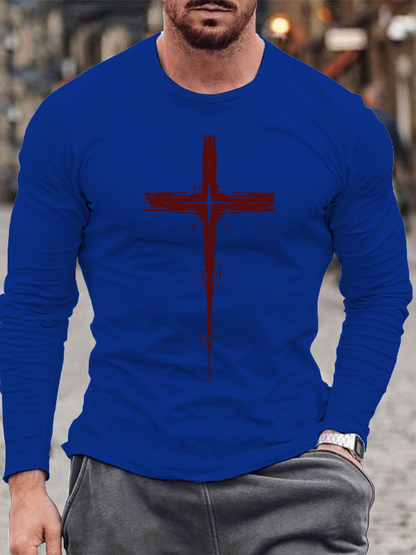 Light of Cross Jesus God Christian Cotton Long Sleeve T-Shirt