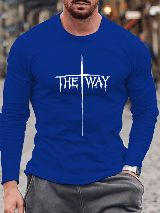 The Way Cross Faith Jesus God Christian Cotton Long Sleeve T-Shirt