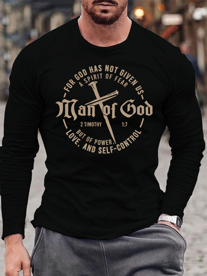 Man of God Jesus God Christian Cotton Long Sleeve T-Shirt