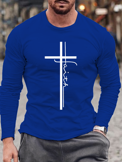 Faith Cross Jesus God Christian Cotton Long Sleeve T-Shirt