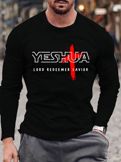 Yeshua Lord Redeemer Savior Jesus God Christian Cotton Long Sleeve T-Shirt