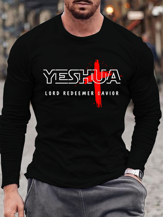 Yeshua Lord Redeemer Savior Jesus God Christian Cotton Long Sleeve T-Shirt