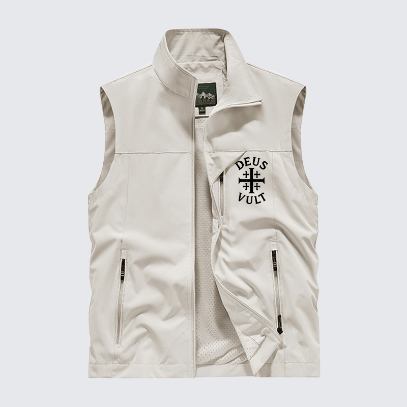 Deus Vult Jesus God Christian Outdoor Quick-dry Vest