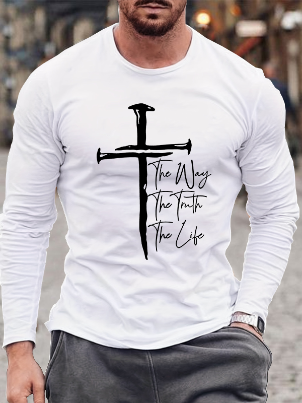 Jesus The Way The Truth The Life Jesus God Christian Cotton Long Sleeve T-Shirt