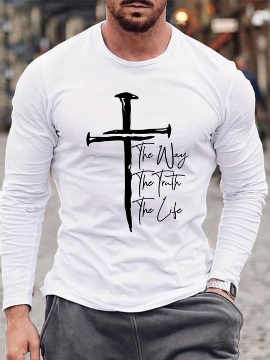 Jesus The Way The Truth The Life Jesus God Christian Cotton Long Sleeve T-Shirt