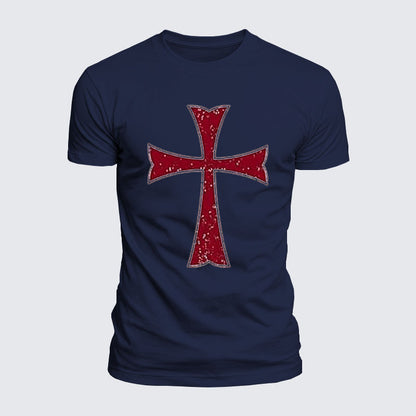 Luxe Mercerized Cotton Tee - Knights Templar Crusader Cross