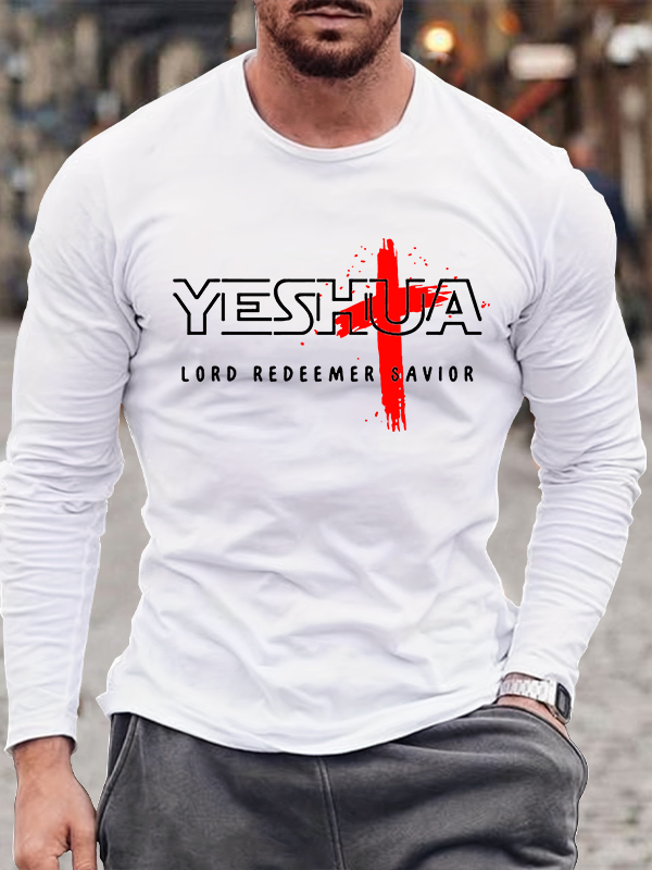 Yeshua Lord Redeemer Savior Jesus God Christian Cotton Long Sleeve T-Shirt