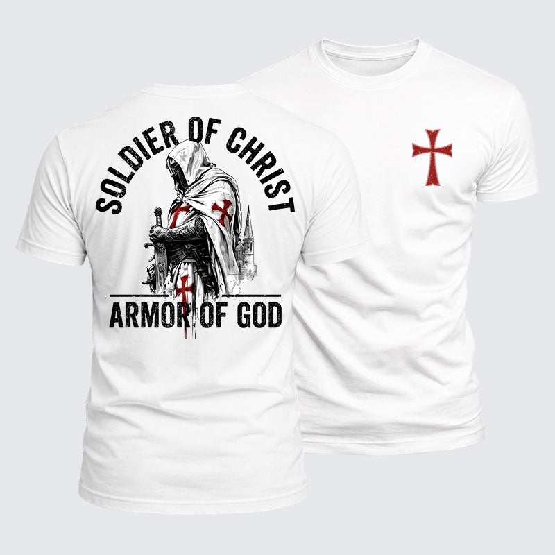 Luxe Mercerized Cotton Tee - Soldier of Christ Armor Of God Crusader Spirit