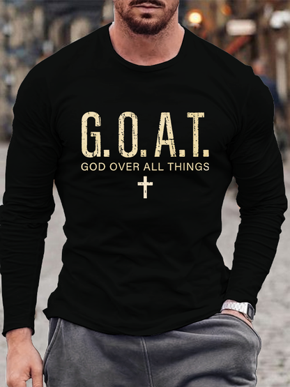 God over All Things Jesus God Christian Cotton Long Sleeve T-Shirt