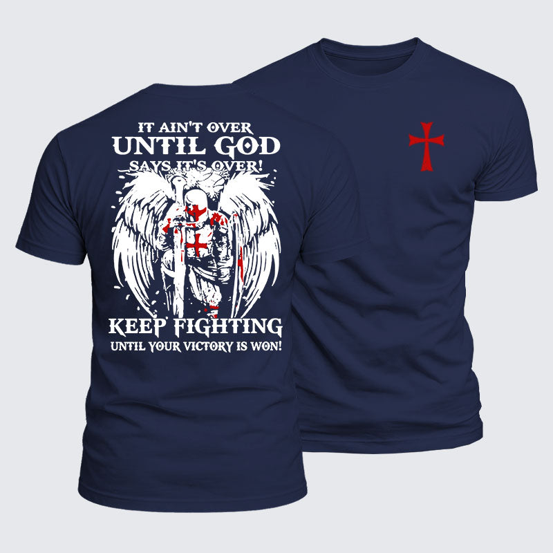 Luxe Mercerized Cotton Tee -  It Aint Over Until God Say Its Over
