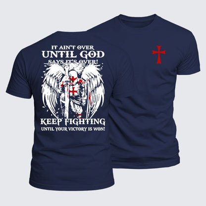 Luxe Mercerized Cotton Tee -  It Aint Over Until God Say Its Over