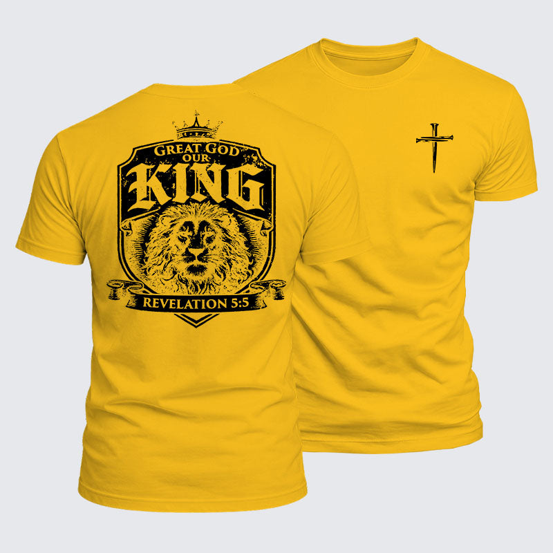 Luxe Mercerized Cotton Tee - Great God our King - Revelation 5:5