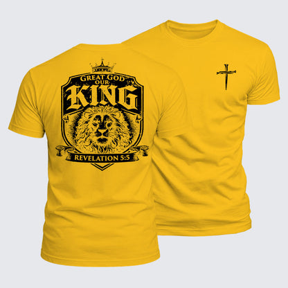 Luxe Mercerized Cotton Tee - Great God our King - Revelation 5:5