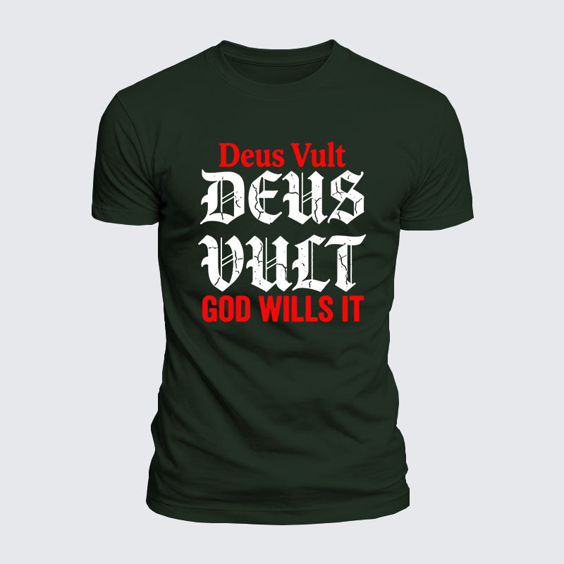 Luxe Mercerized Cotton Tee - Deus Vult: God Wills It