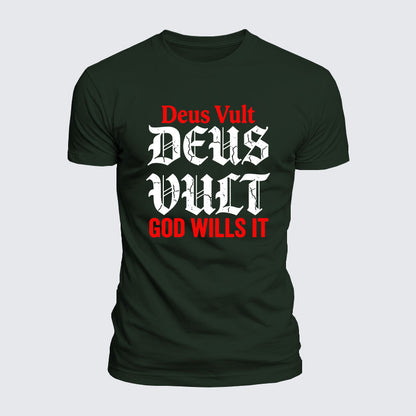 Luxe Mercerized Cotton Tee - Deus Vult: God Wills It