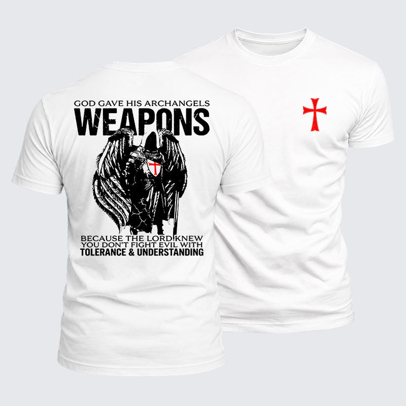 Luxe Mercerized Cotton Tee - God Gave His Archangels Weapons