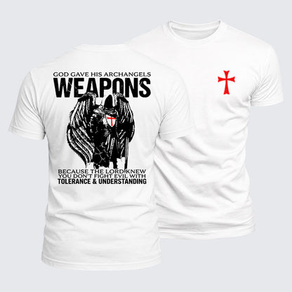 Luxe Mercerized Cotton Tee - God Gave His Archangels Weapons
