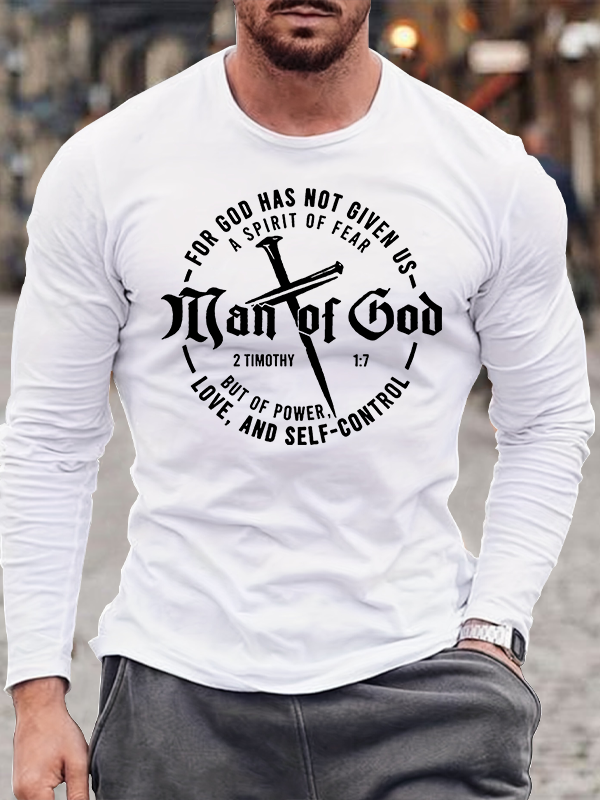 Man of God Jesus God Christian Cotton Long Sleeve T-Shirt