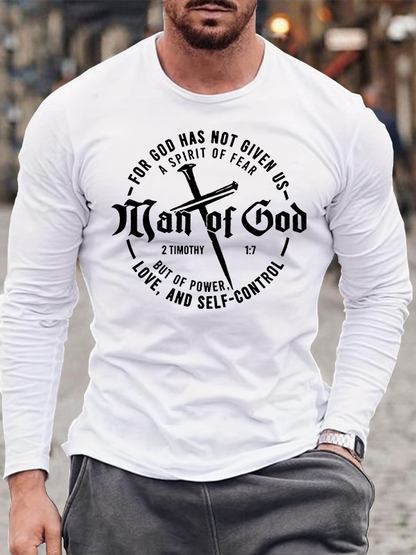 Man of God Jesus God Christian Cotton Long Sleeve T-Shirt