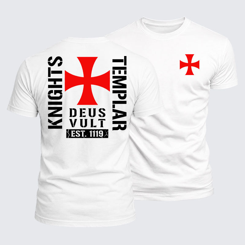 Luxe Mercerized Cotton Tee - Knights Templar Deus Vult