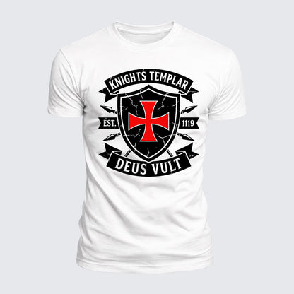 Luxe Mercerized Cotton Tee - Knights Templar Deus Vult