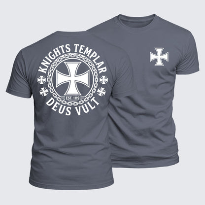 Luxe Mercerized Cotton Tee - Knights Templar Deus Vult
