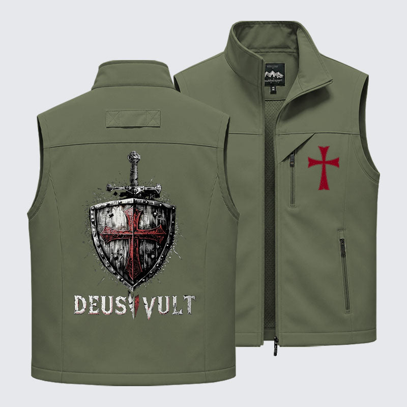 Deus Vult Crusader Shield Templar Cross Outdoor Quick-dry Vest
