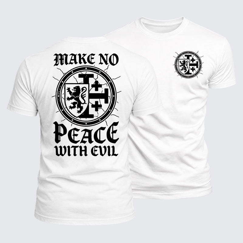 Luxe Mercerized Cotton Tee -  Make No Peace with Evil Knight Templar Jerusalem Cross