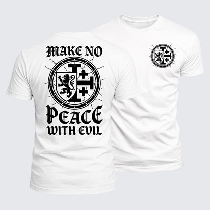 Luxe Mercerized Cotton Tee -  Make No Peace with Evil Knight Templar Jerusalem Cross