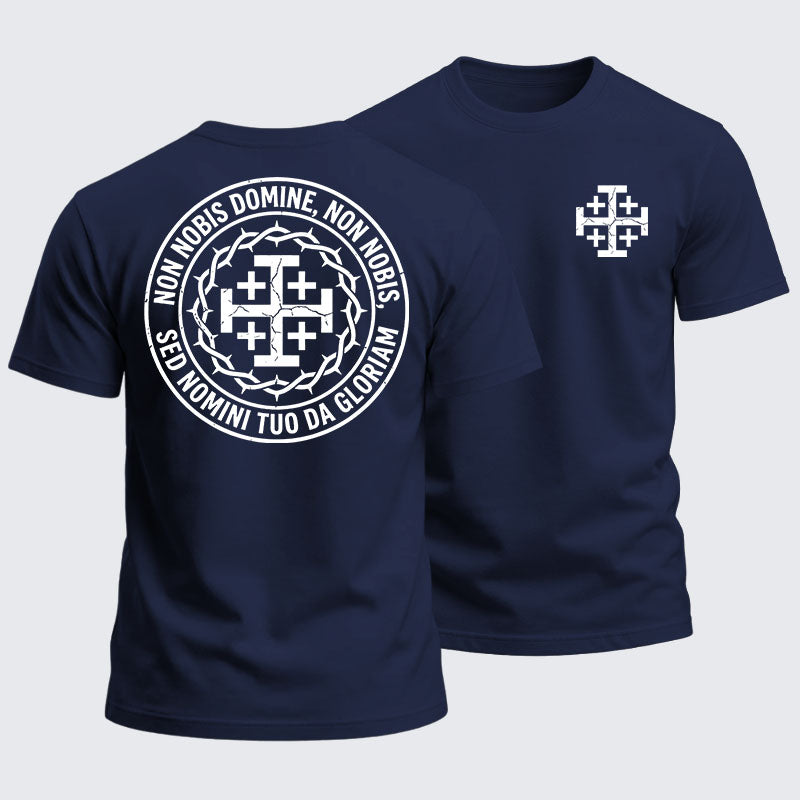 Heavyweight Cotton Tee - Non Nobis Domine, Non Nobis, Sed Nomini Tuo Da Gloriam