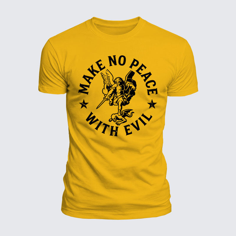 Luxe Mercerized Cotton Tee - Make No Peace with Evil Knight Templar Jerusalem Cross