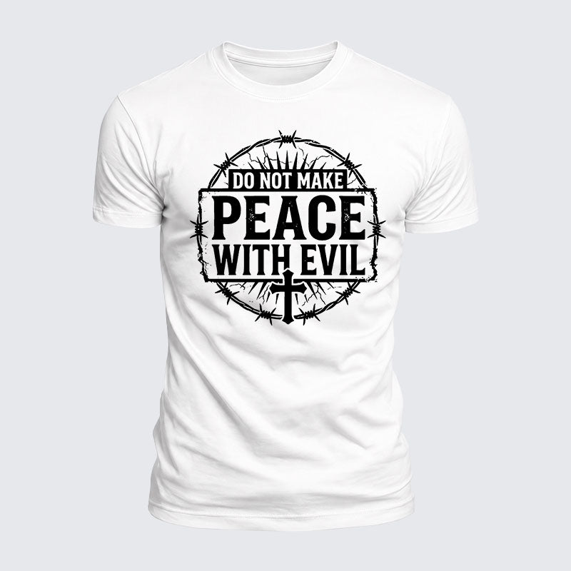Luxe Mercerized Cotton Tee - Make No Peace with Evil Knight Templar Jerusalem Cross