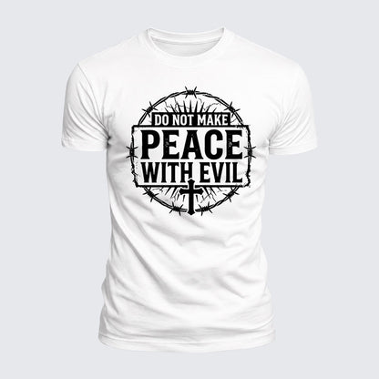 Luxe Mercerized Cotton Tee - Make No Peace with Evil Knight Templar Jerusalem Cross